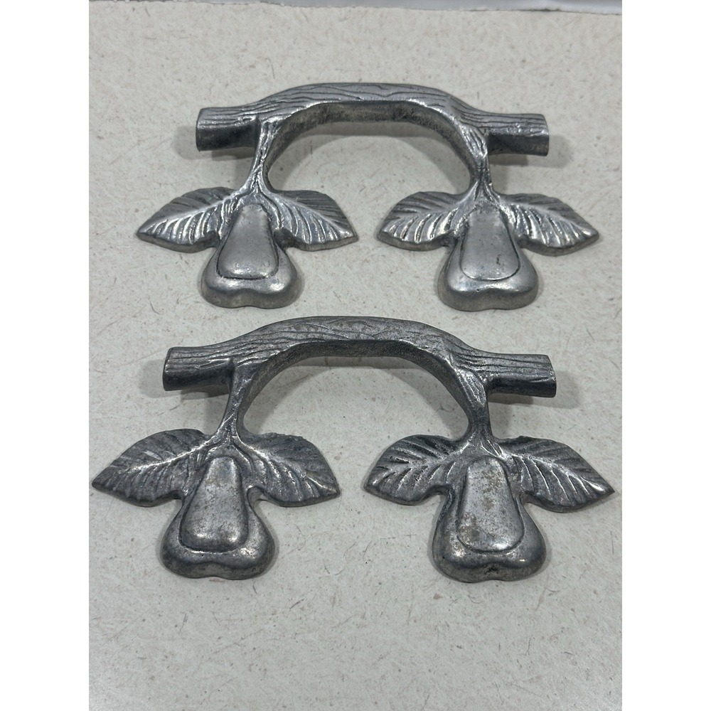 Vintage HTF Rustic Leaf And Vine/ Pear Pull / Handle Hardware Set